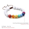 7 Chakra and Healing White Stone Braided Bracelet