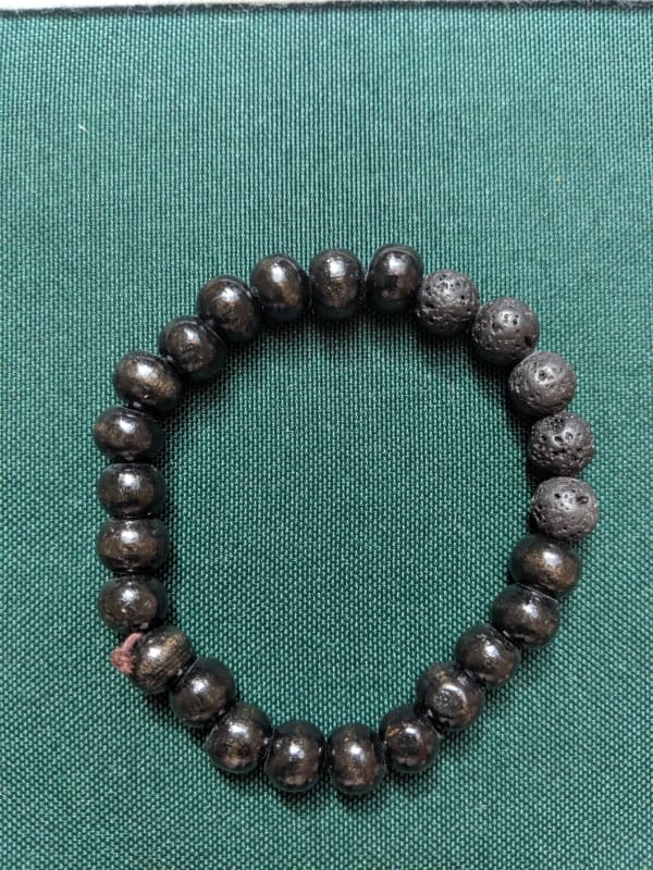 Black wood lava stone bracelet