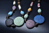 Blue and Byzantium Purple Lava Stone Essential Oils Necklace