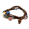 Brown Lava Stone Charm Bracelet Adjustable