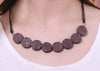 Burgundy Tablet Beads Lava Stone Essential Oils Necklace