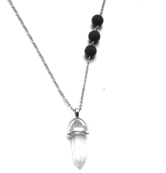 Crystal Lava Stone Necklace