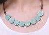 Cyan Tablet Beads Lava Stone Essential Oils Necklace