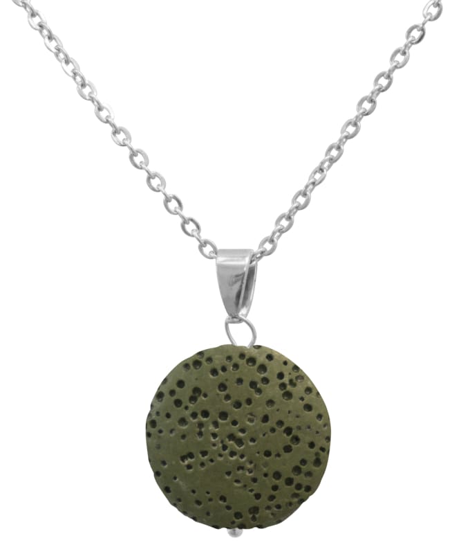 Green Lava Stone Essential Oil Necklace - Necklace