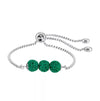 Green Triple Lava Stone Charm Bracelet