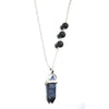 Misty Blue Crystal Lava Stone Necklace - Jewelry