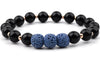 Lava Stone Bracelet - Black Dark Blue - lava stone