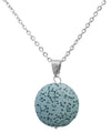 Light Blue Lava Stone Essential Oil Necklace - Necklace