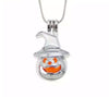 Pumpkin Witch Hat Lava Stone Charm Necklace - Necklace