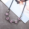 Purple 5 Bead Lava Stone Essential Oils Necklace