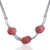 Red 6 Lava Stone Essential Oils Necklace
