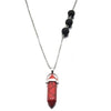 Red Marble Crystal Lava Stone Necklace - Jewelry