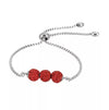 Red Triple Lava Stone Charm Bracelet
