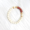 Red & White Lava Stone Bracelet - jewelry