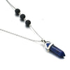 Ocean Blue Crystal Lava Stone Necklace - Jewelry