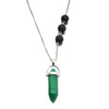 Green Crystal Lava Stone Necklace - Jewelry