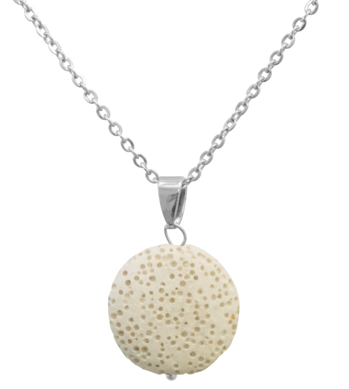 White Lava Stone Essential Oil Necklace - Necklace