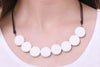 White Tablet Beads Lava Stone Essential Oils Necklace
