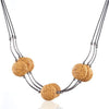 Yellow 6 Lava Stone Essential Oils Necklace