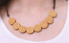 Yellow Tablet Beads Lava Stone Essential Oils Necklace