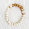 Yellow & White Lava Stone Bracelet